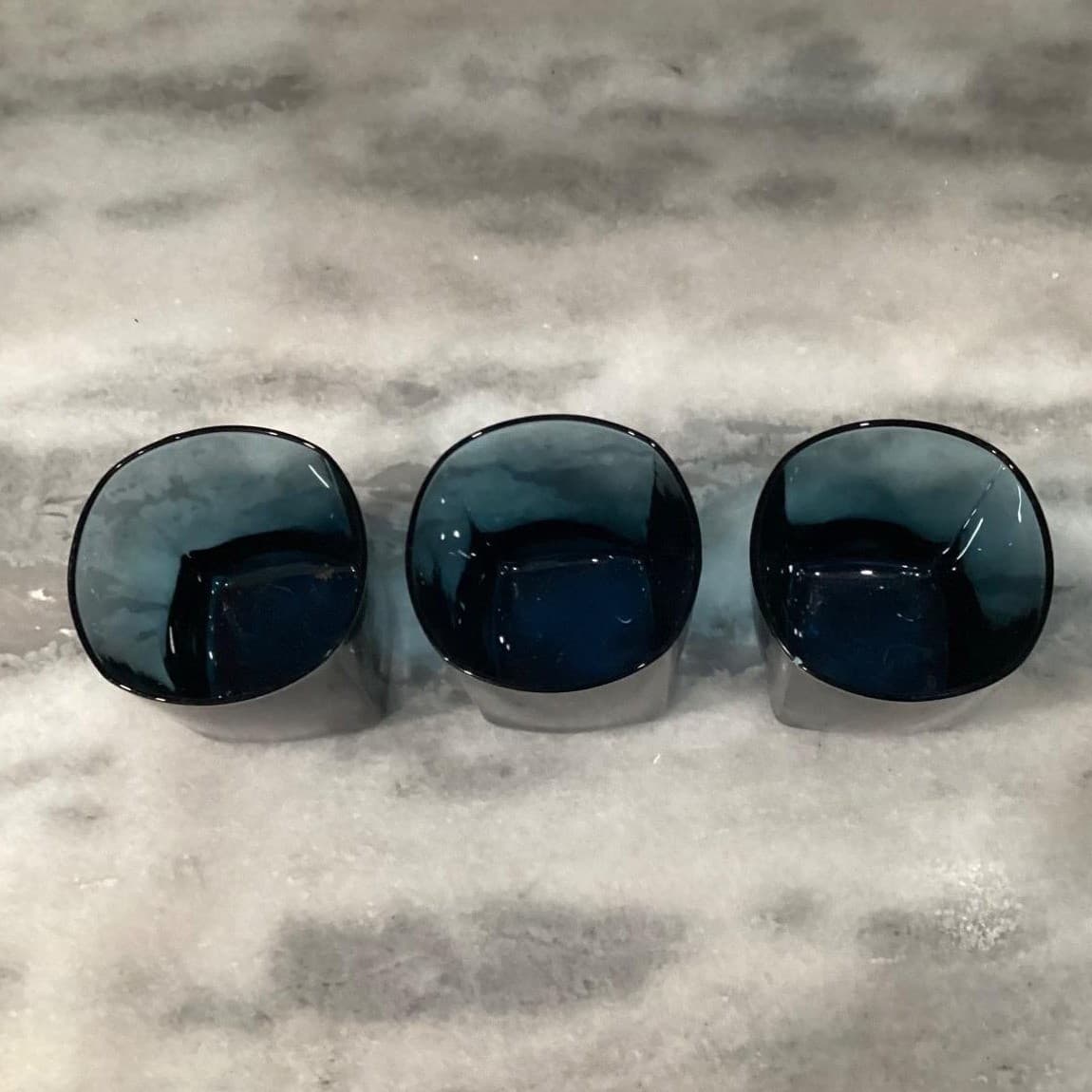 Anchor Hocking Rio Coastal Blue Old Fashioned Glasses, Set of 3 Lowball Tumblers - Thumbnail 4