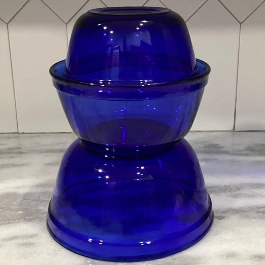 Vintage Anchor Hocking USA Cobalt Blue Glass Nesting Mixing Bowls Set of 3 * - Thumbnail 20