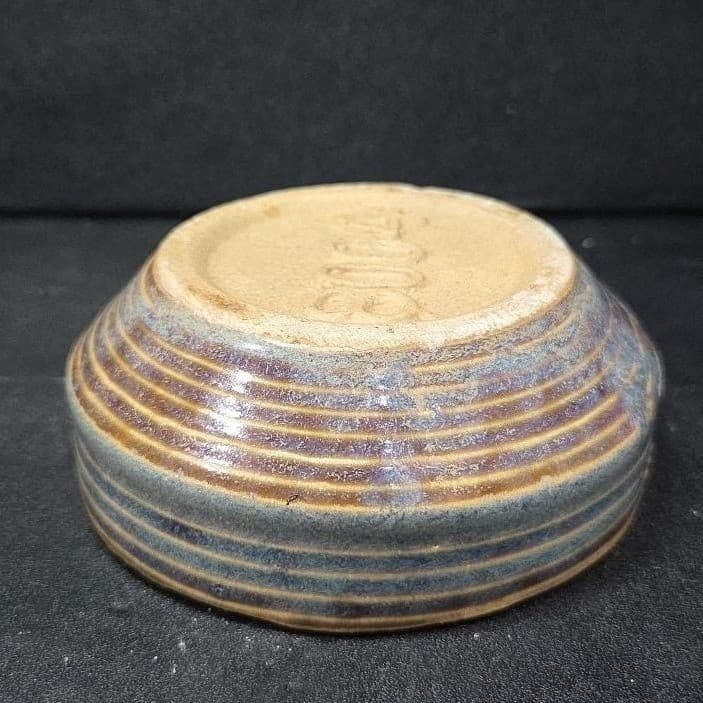Zanesville Stoneware Blue Homespun Bowl #8004, Vintage Stoneage Modern Pottery - Thumbnail 10