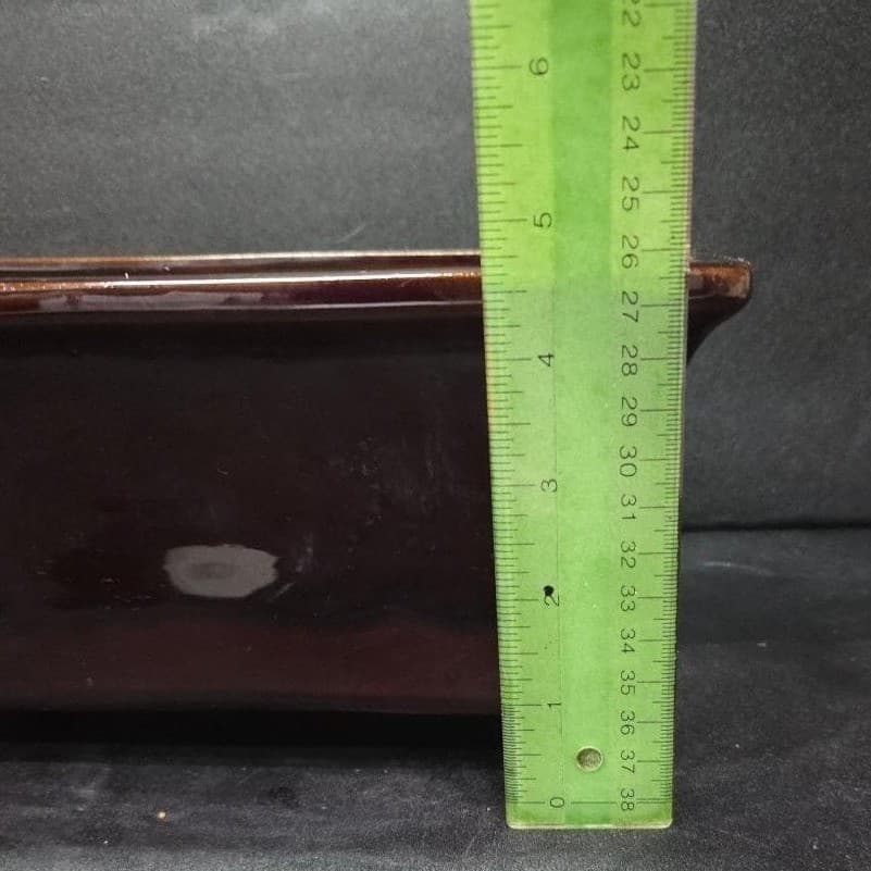 Studio Art Pottery Square Planter, Vintage Brown Glazed Ceramic Box, Centerpiece - Thumbnail 10