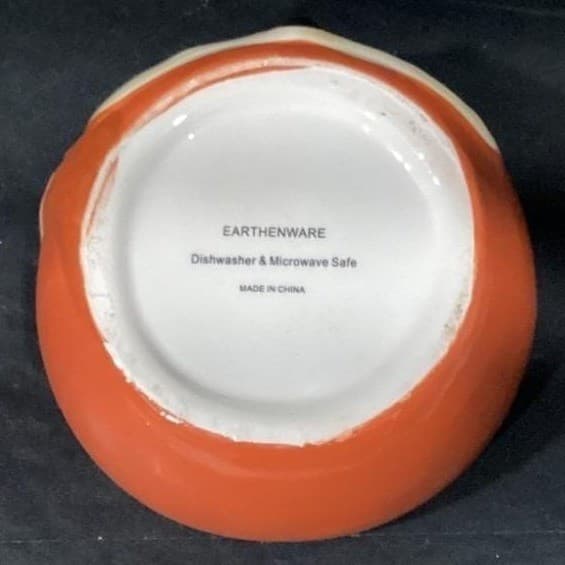 Fox Bowl Hand Painted 29oz Orange Dishwasher Microwave Safe - Thumbnail 4