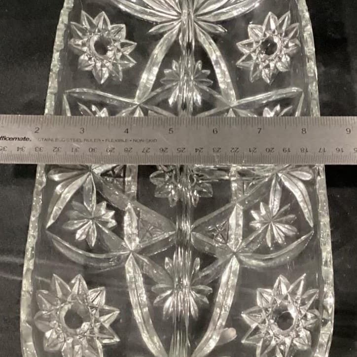 Anchor Hocking Early American Prescut Clear Glass 12 x 6 3 Part Divided Relish - Thumbnail 3