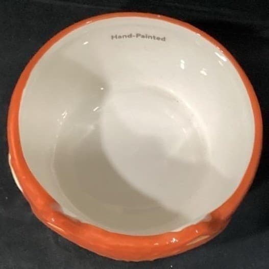 Fox Bowl Hand Painted 29oz Orange Dishwasher Microwave Safe - Thumbnail 5
