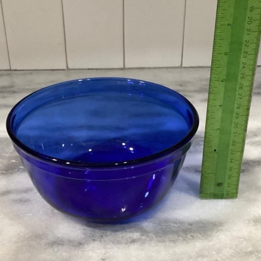 Vintage Anchor Hocking USA Cobalt Blue Glass Nesting Mixing Bowls Set of 3 * - Thumbnail 4