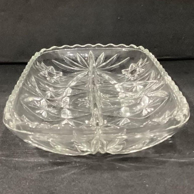Anchor Hocking Early American Prescut Clear Glass 12 x 6 3 Part Divided Relish - Thumbnail 8