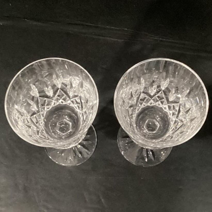 Set of 2 Waterford Crystal Lismore Water Goblet/Wine Glasses 6 7/8" IRELAND 8oz - Thumbnail 5