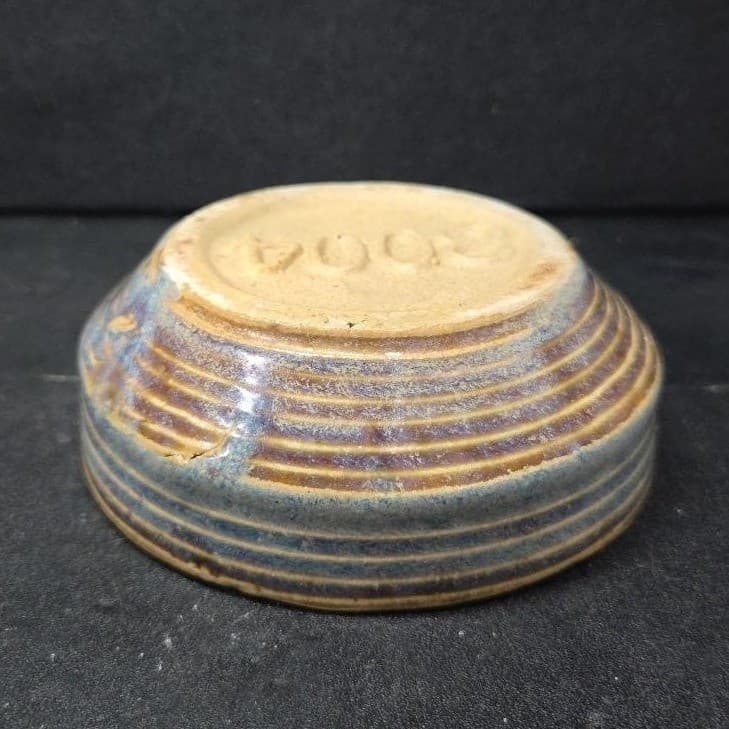 Zanesville Stoneware Blue Homespun Bowl #8004, Vintage Stoneage Modern Pottery - Thumbnail 9