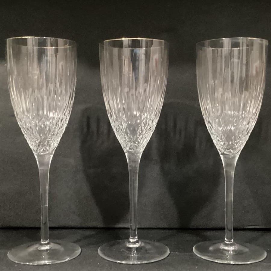 3 Rogaska Wine Glasses Vogue Goblet Crystal 8.5" Signed * - Thumbnail 8