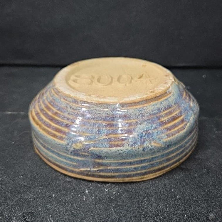 Zanesville Stoneware Blue Homespun Bowl #8004, Vintage Stoneage Modern Pottery - Thumbnail 11