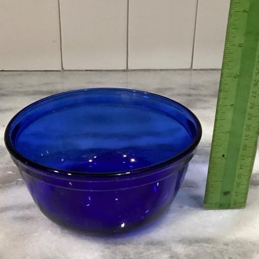 Vintage Anchor Hocking USA Cobalt Blue Glass Nesting Mixing Bowls Set of 3 * - Thumbnail 6