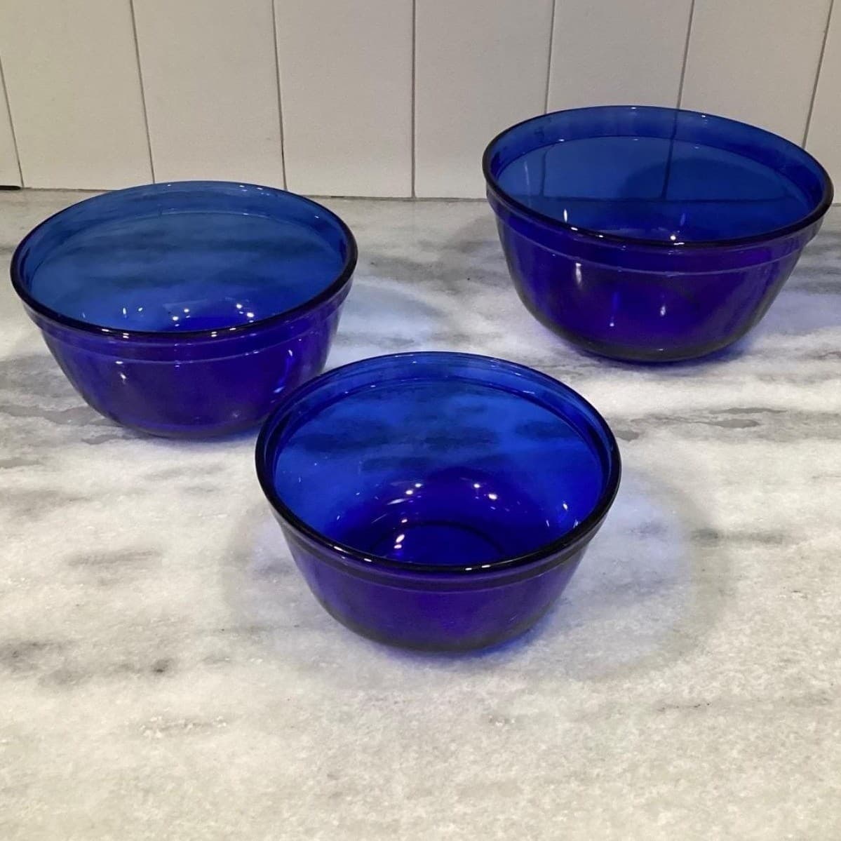 Vintage Anchor Hocking USA Cobalt Blue Glass Nesting Mixing Bowls Set of 3 * - Thumbnail 16