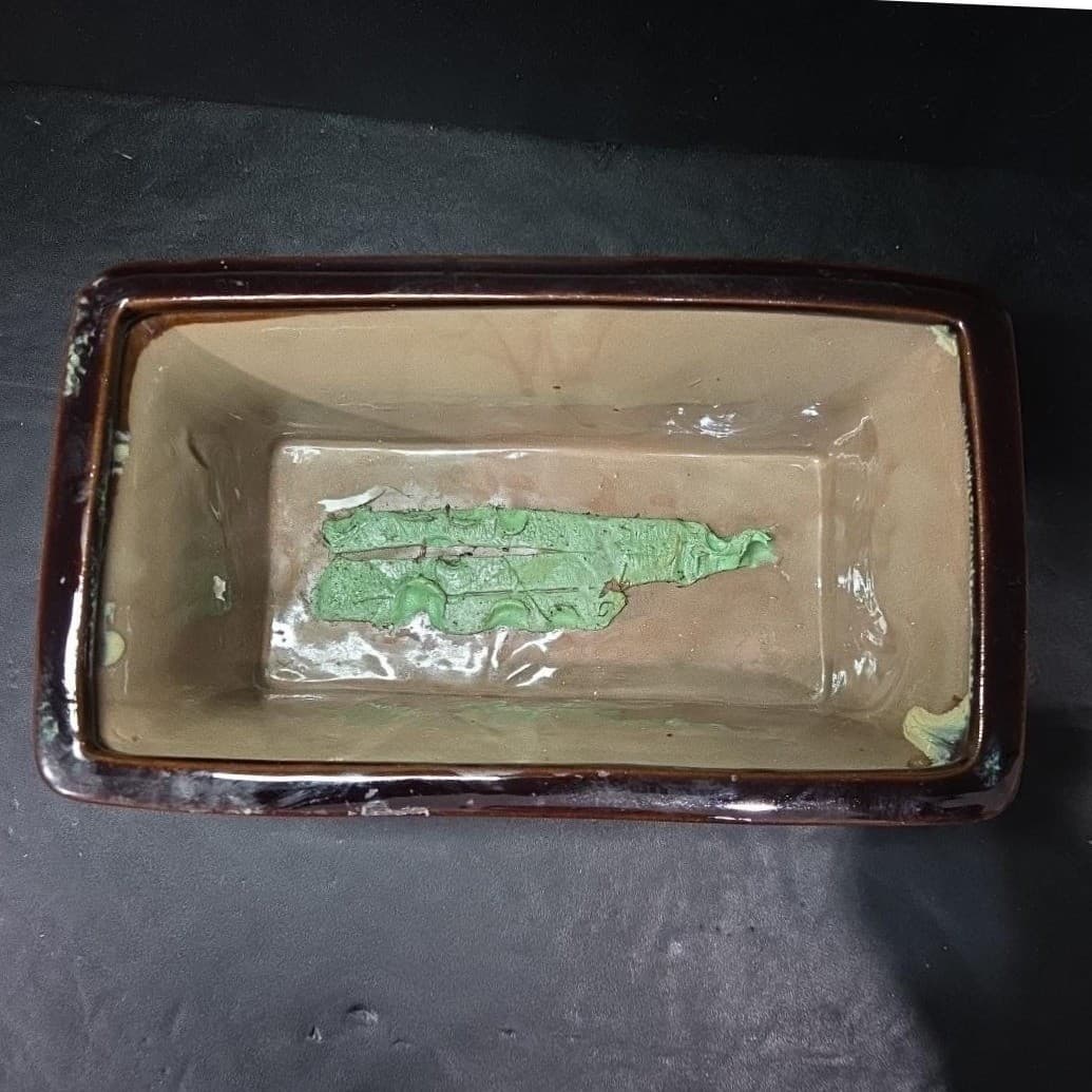 Studio Art Pottery Square Planter, Vintage Brown Glazed Ceramic Box, Centerpiece - Thumbnail 7