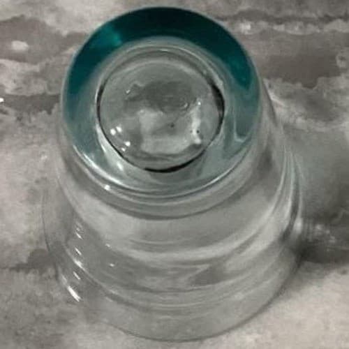 MCM Set of 2 Libbey Saturn Optic Ripple Aqua Tumbler Glasses - Thumbnail 5