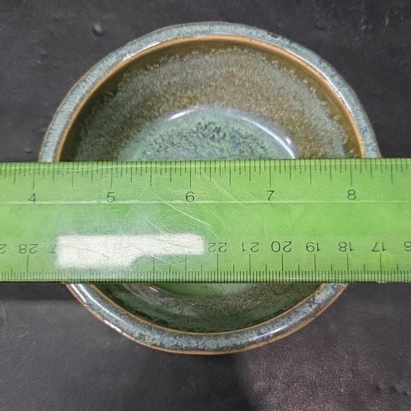 Zanesville Stoneware Blue Homespun Bowl #8004, Vintage Stoneage Modern Pottery - Thumbnail 6