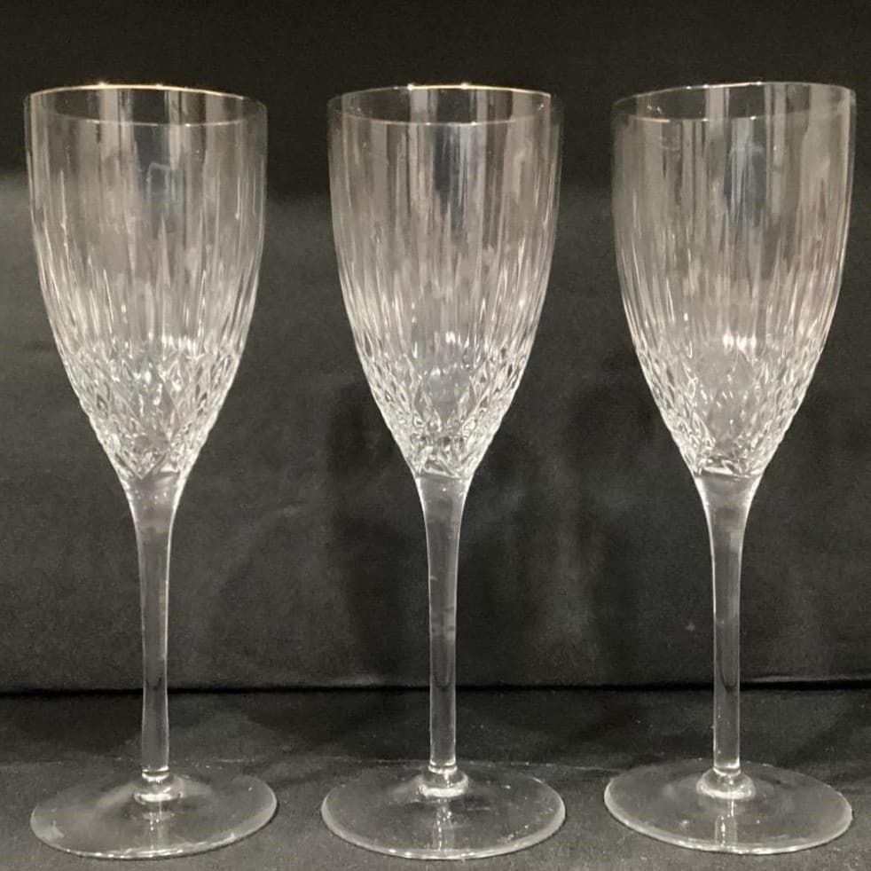 3 Rogaska Wine Glasses Vogue Goblet Crystal 8.5" Signed * - Thumbnail 12
