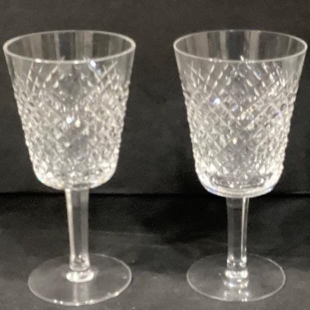 Waterford Crystal Alana Large Wine Water Glasses Ireland Set of 2 * - Thumbnail 9