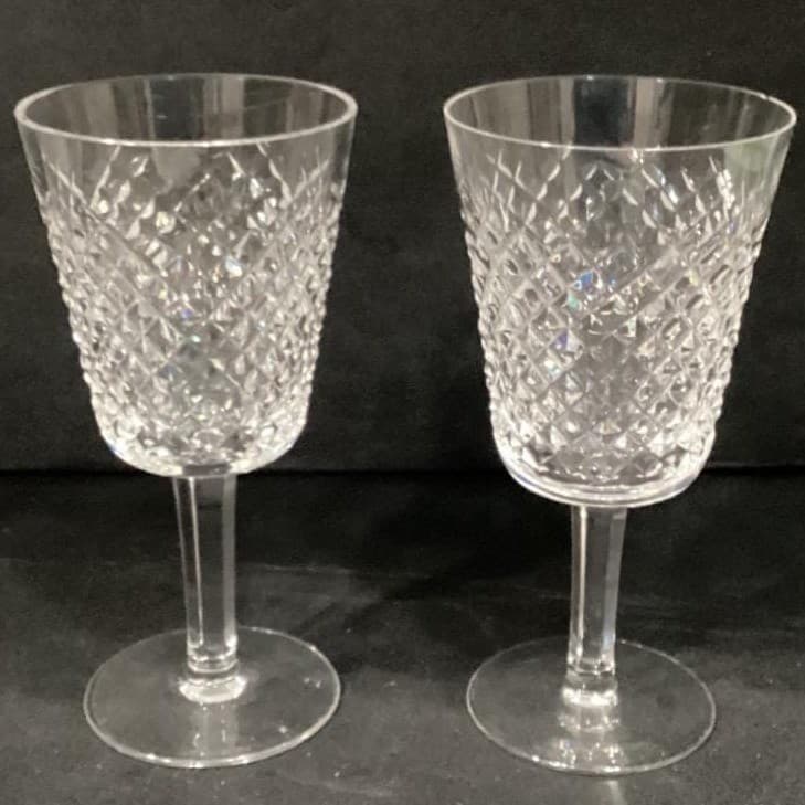Waterford Crystal Alana Large Wine Water Glasses Ireland Set of 2 * - Thumbnail 10