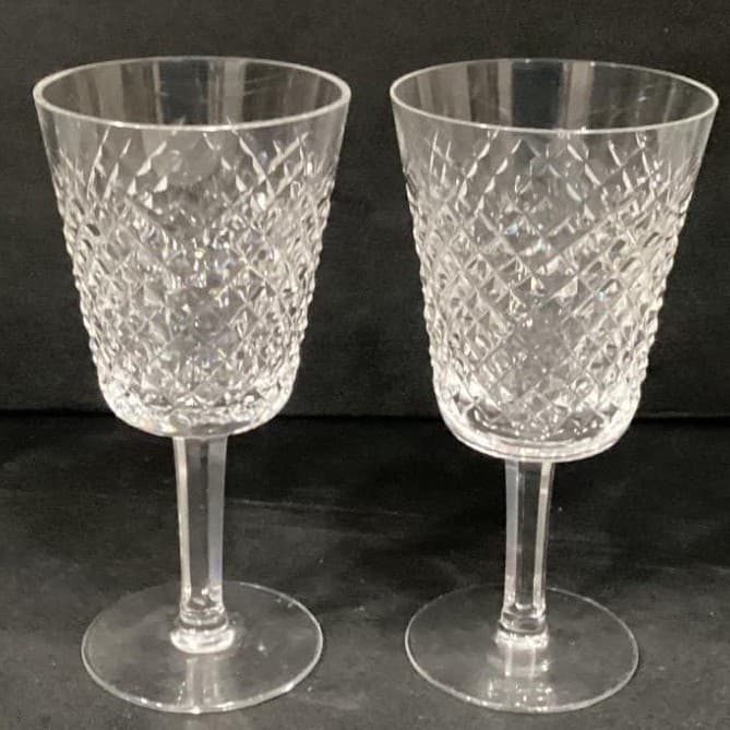 Waterford Crystal Alana Large Wine Water Glasses Ireland Set of 2 * - Thumbnail 12