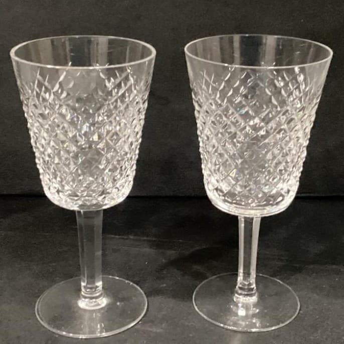 Waterford Crystal Alana Large Wine Water Glasses Ireland Set of 2 * - Thumbnail 13