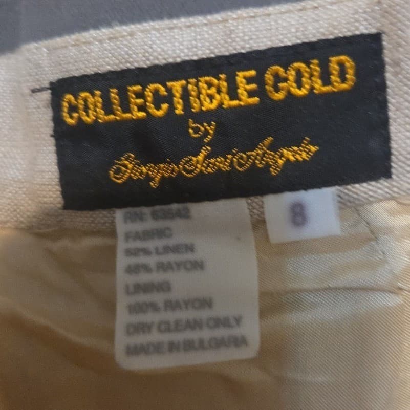 Collectible Gold Sergio Sari Arzani Beige Pleated Trousers, Women's Size 8 - Thumbnail 5