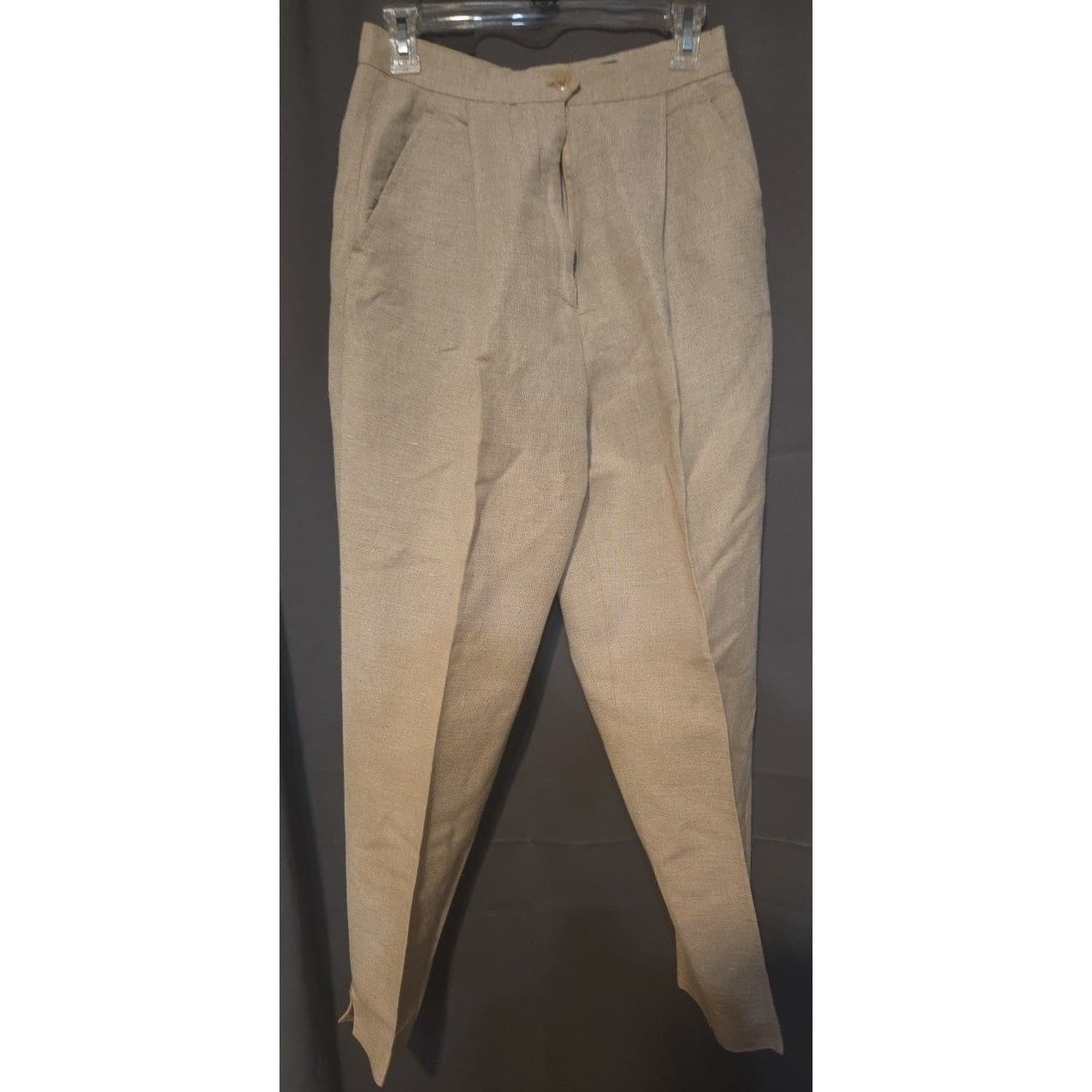Collectible Gold Sergio Sari Arzani Beige Pleated Trousers, Women's Size 8 - Thumbnail 3