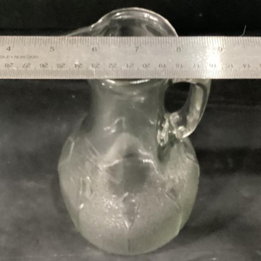 Macbeth & Evans Art Deco Era Pitcher Diamond And Dart Decanter Jug Vintage - Thumbnail 3