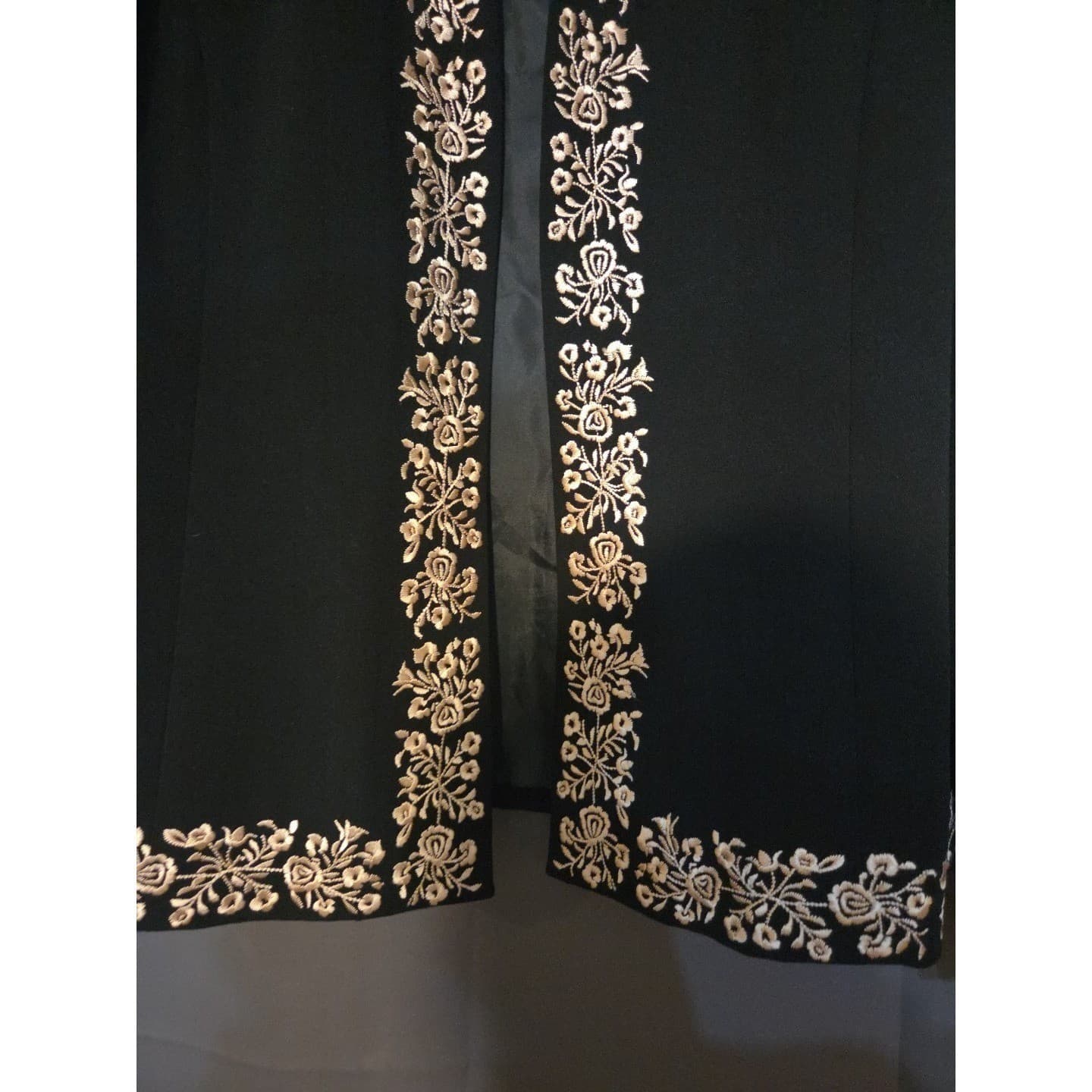 Jessica Howard Black Gold Embroidered Open Front Evening Jacket, Women's Size 8 - Thumbnail 7