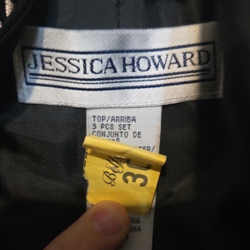 Jessica Howard Black Gold Embroidered Open Front Evening Jacket, Women's Size 8 - Thumbnail 5