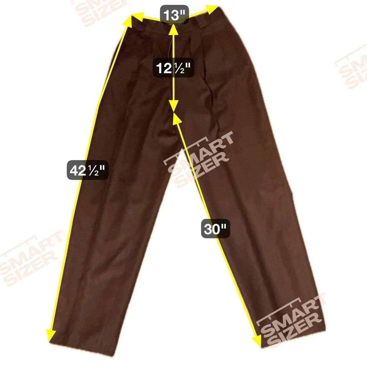 Giorgio Sant' Angelo Brown Pleated Trousers, Vintage High Waist Dress Pants - Thumbnail 2
