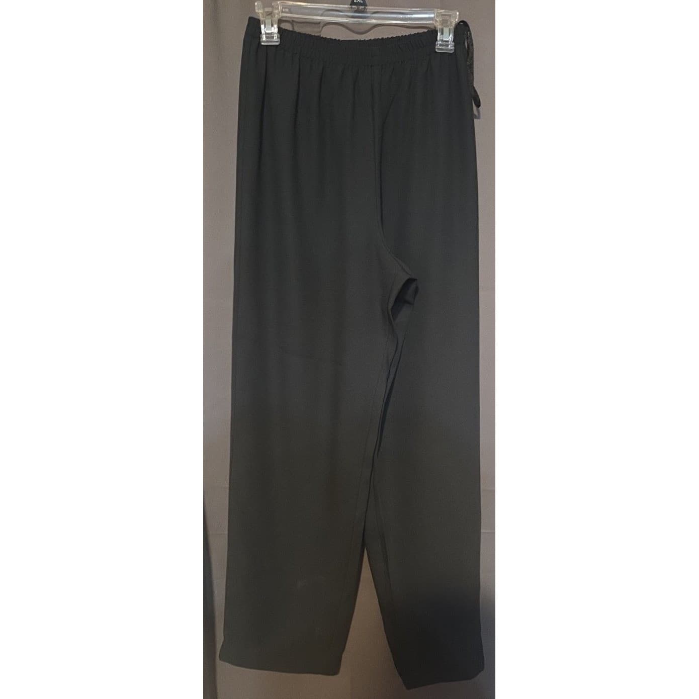 Leslie Fay Black Straight Leg Pleated Dress Pants, Women's Size 6, Elastic Waist - Thumbnail 3