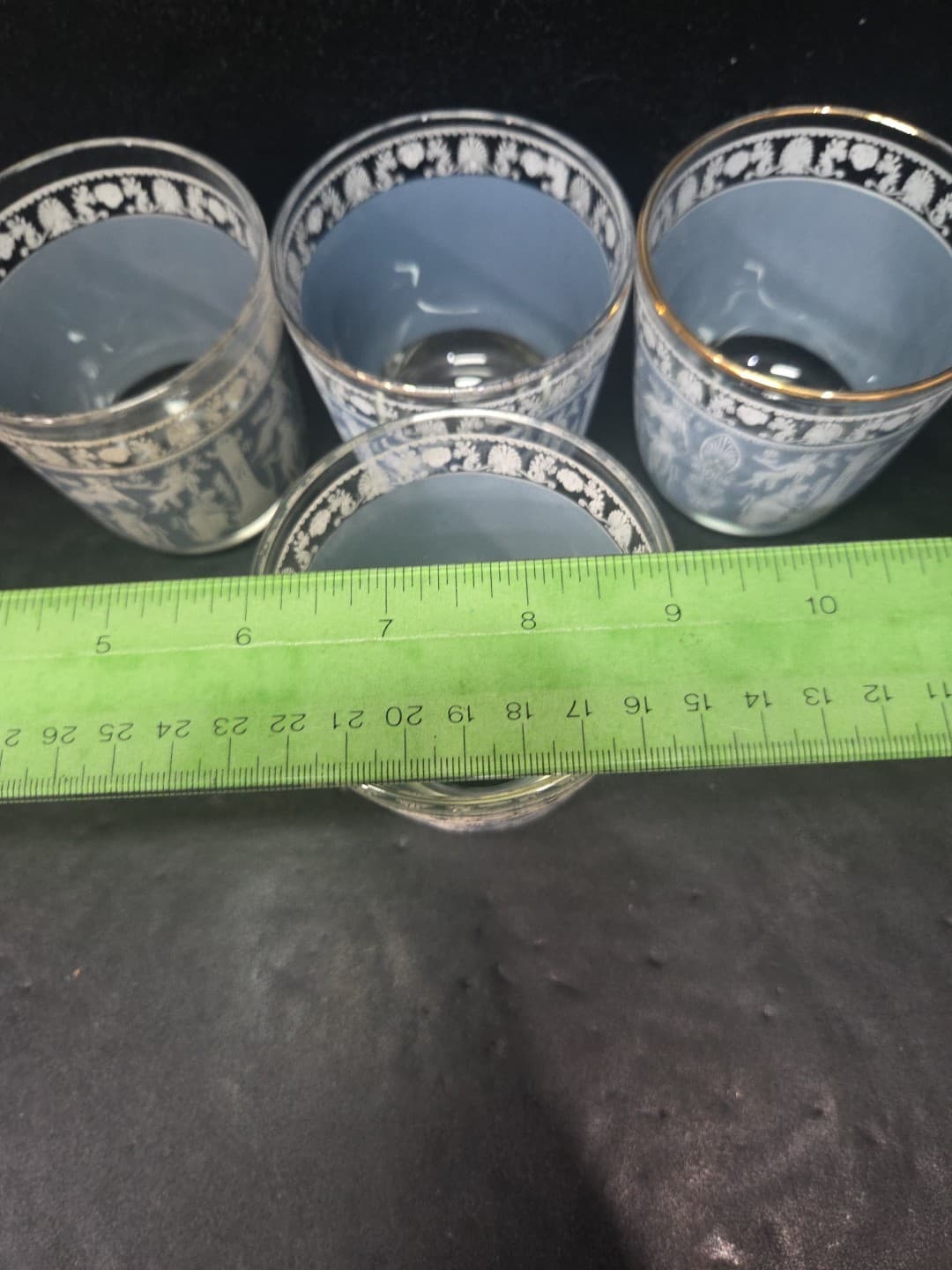 Jeanette Glass Corinthian Tumblers, Vtg Wedgewood Glasses, Set of 4 Flat Glasses - Thumbnail 9