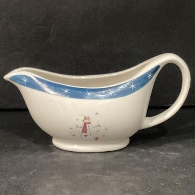 Holiday Home Snowman Stoneware Gravy Boat - Thumbnail 6