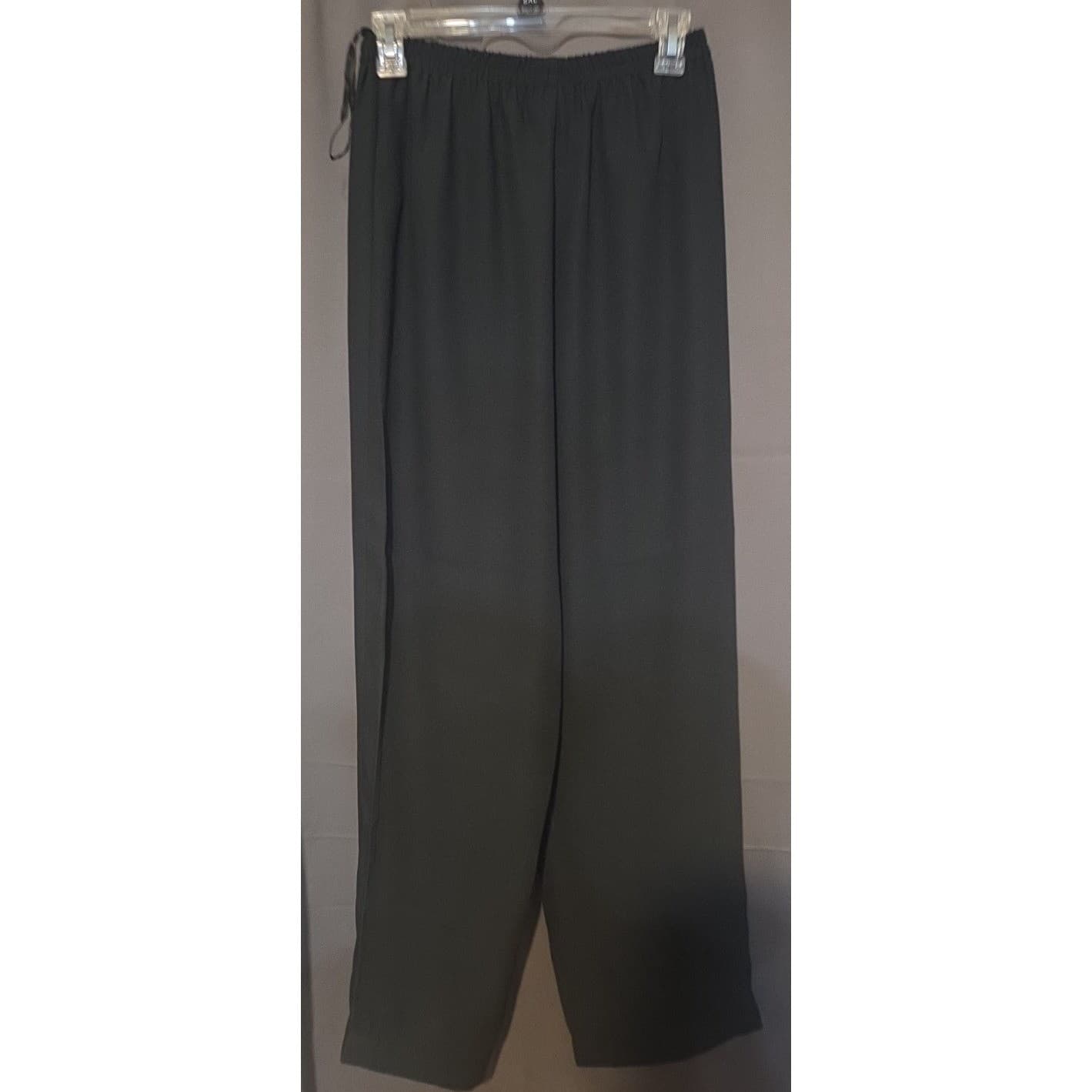 Leslie Fay Black Straight Leg Pleated Dress Pants, Women's Size 6, Elastic Waist - Thumbnail 4