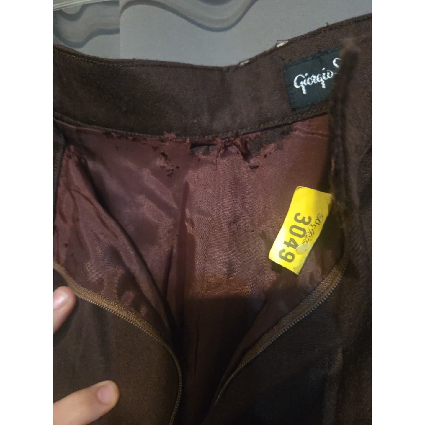 Giorgio Sant' Angelo Brown Pleated Trousers, Vintage High Waist Dress Pants - Thumbnail 6