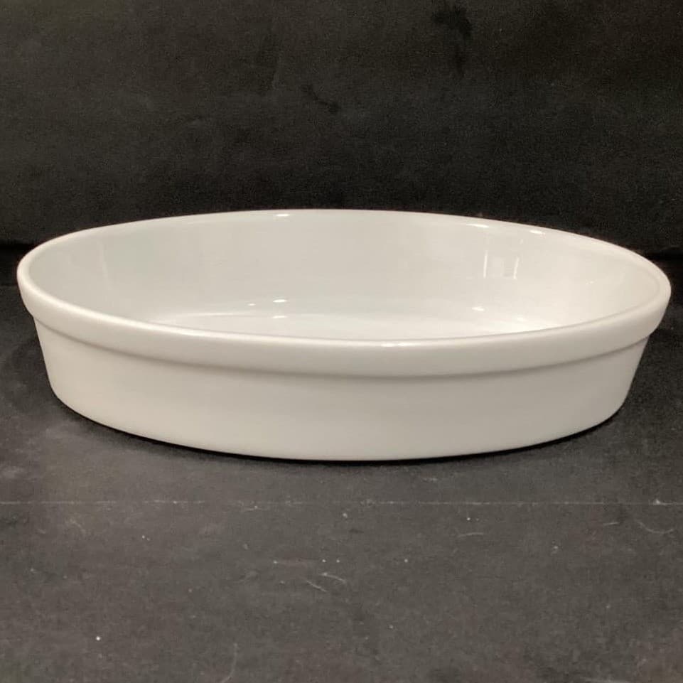 Glossy White Oval Stoneware Baker 13 X 9" Oven Safe Tray Baking Dish - Thumbnail 10