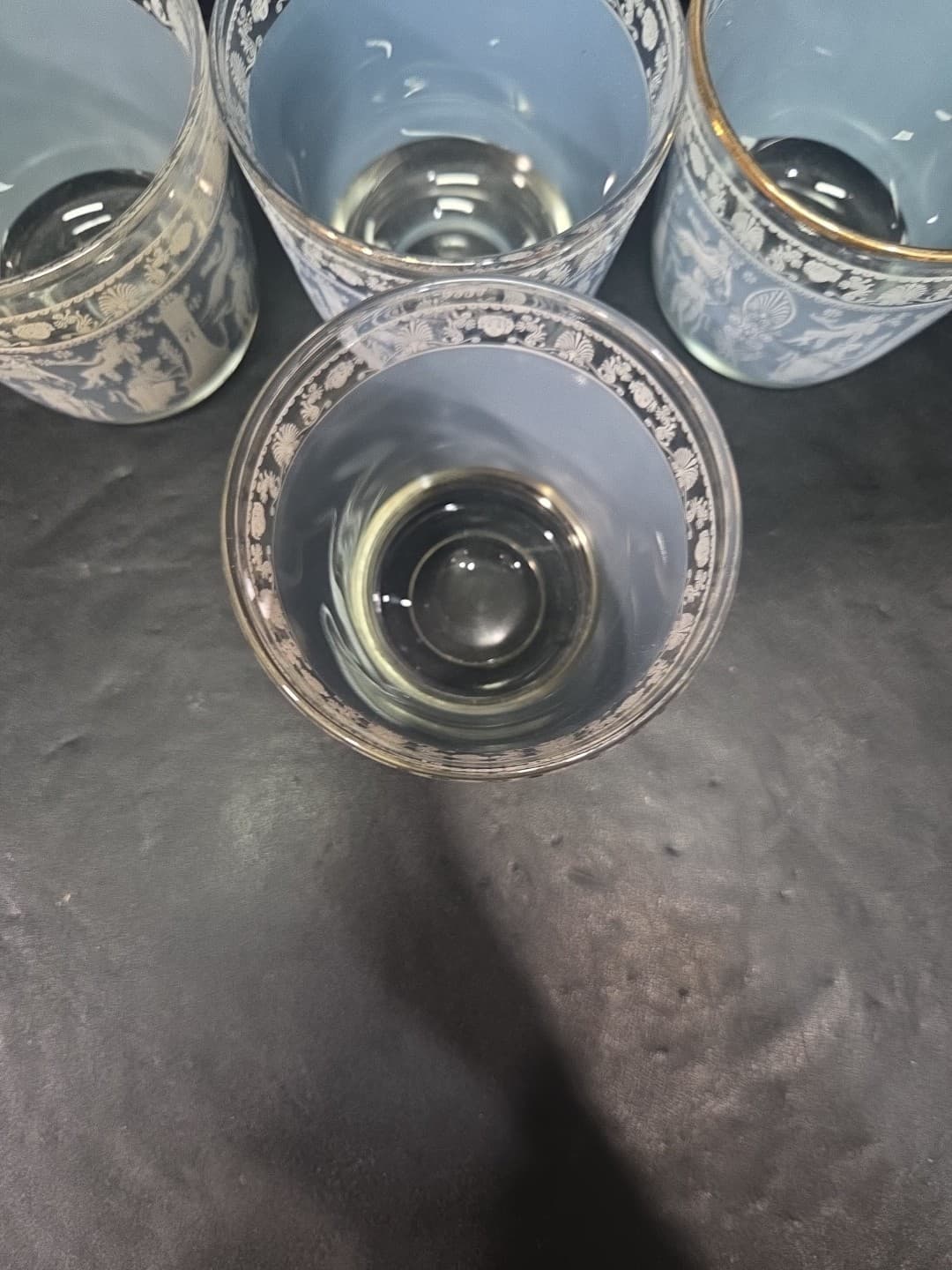Jeanette Glass Corinthian Tumblers, Vtg Wedgewood Glasses, Set of 4 Flat Glasses - Thumbnail 6