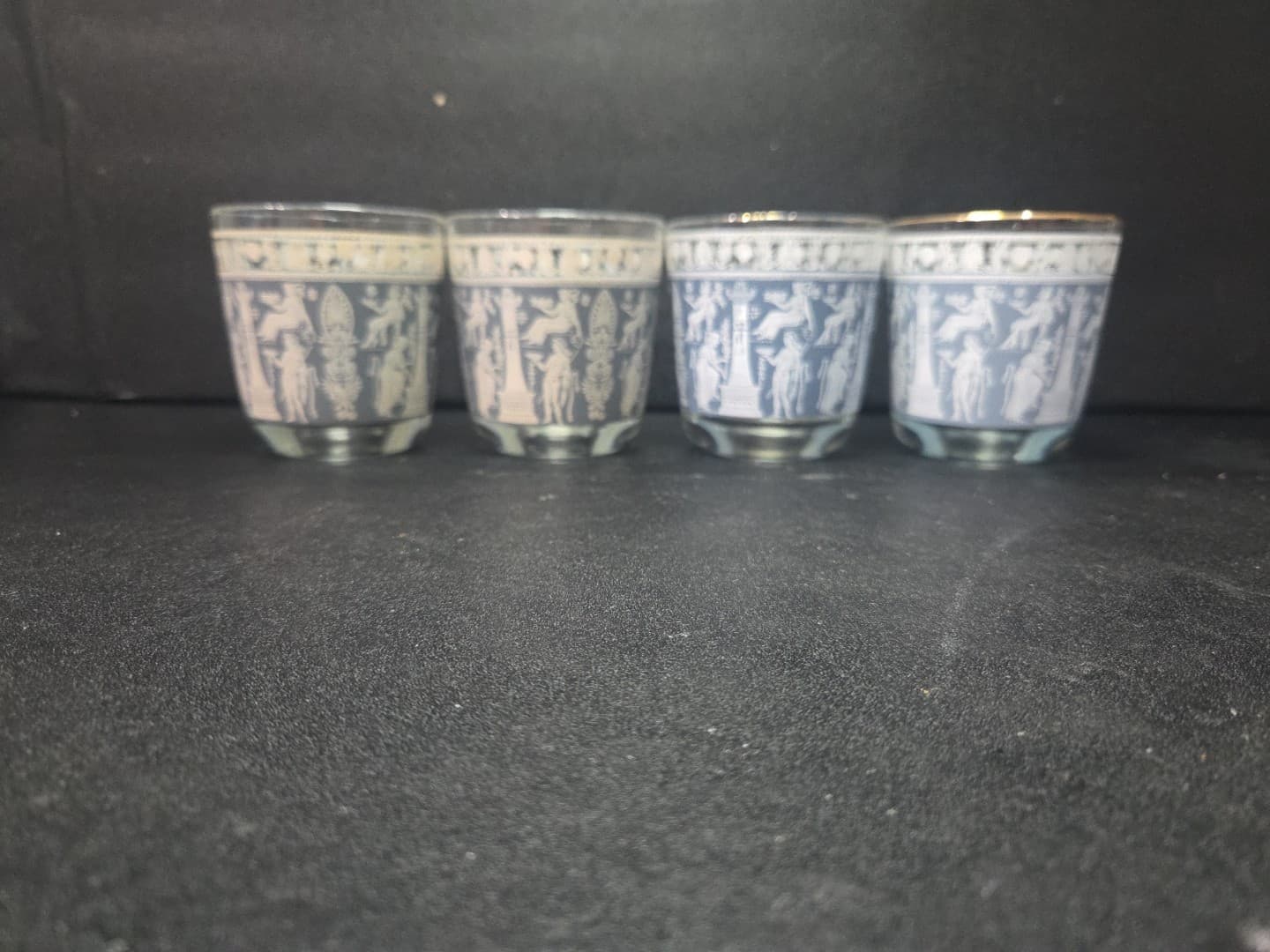 Jeanette Glass Corinthian Tumblers, Vtg Wedgewood Glasses, Set of 4 Flat Glasses - Thumbnail 3