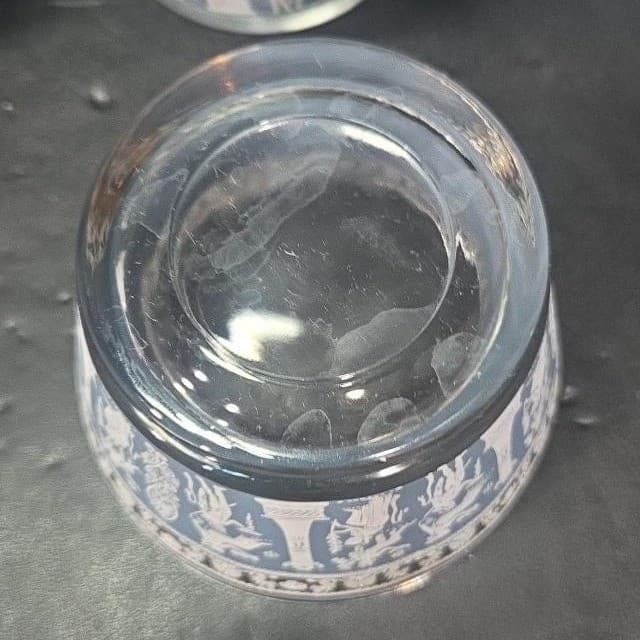 Jeanette Glass Corinthian Blue Dessert Bowls, Set of 4 Vintage Grecian Glassware - Thumbnail 8