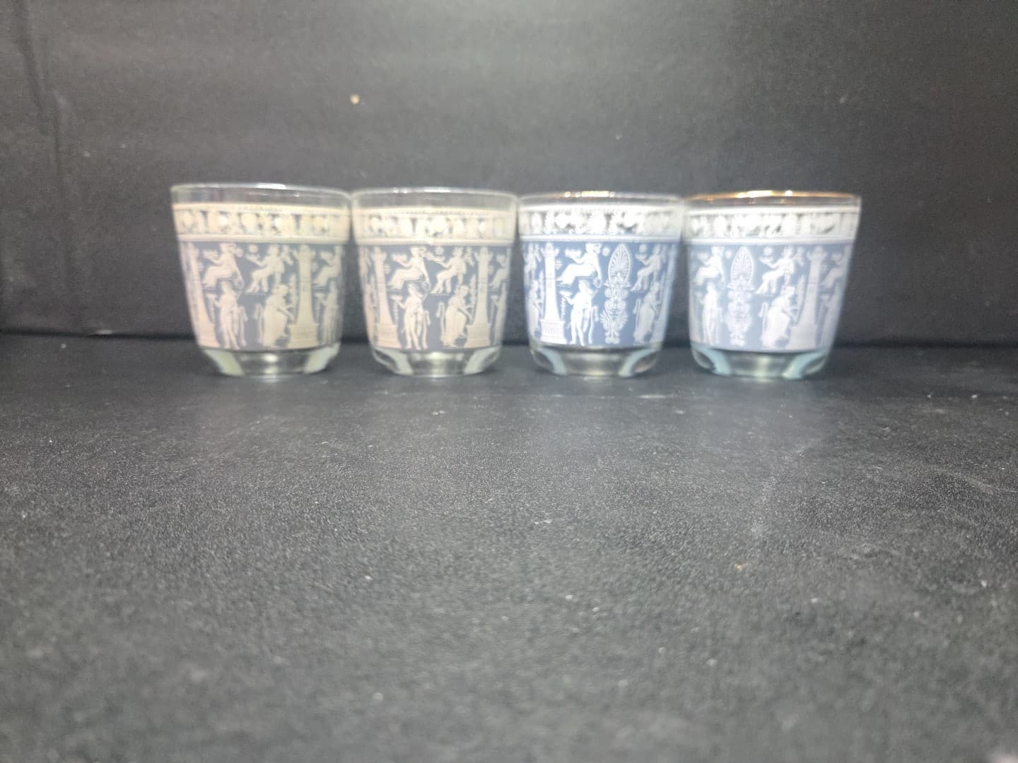 Jeanette Glass Corinthian Tumblers, Vtg Wedgewood Glasses, Set of 4 Flat Glasses - Thumbnail 4