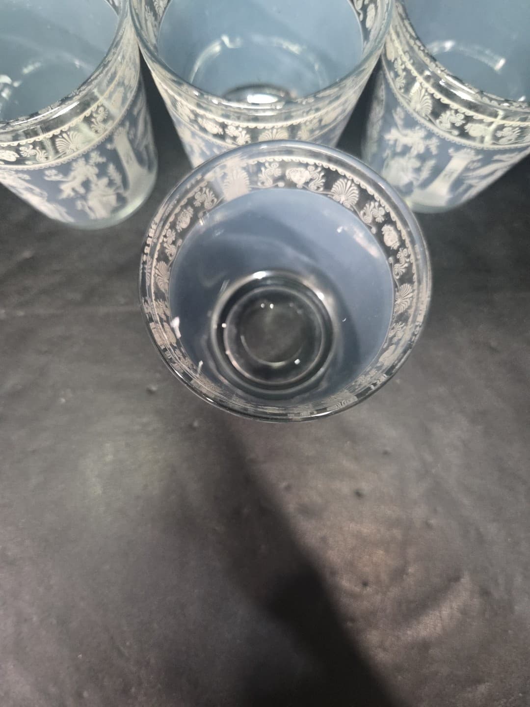 Jeanette Glass Corinthian Blue Tumblers, Vintage 6 Oz Wedgewood Glasses Set of 4 - Thumbnail 6