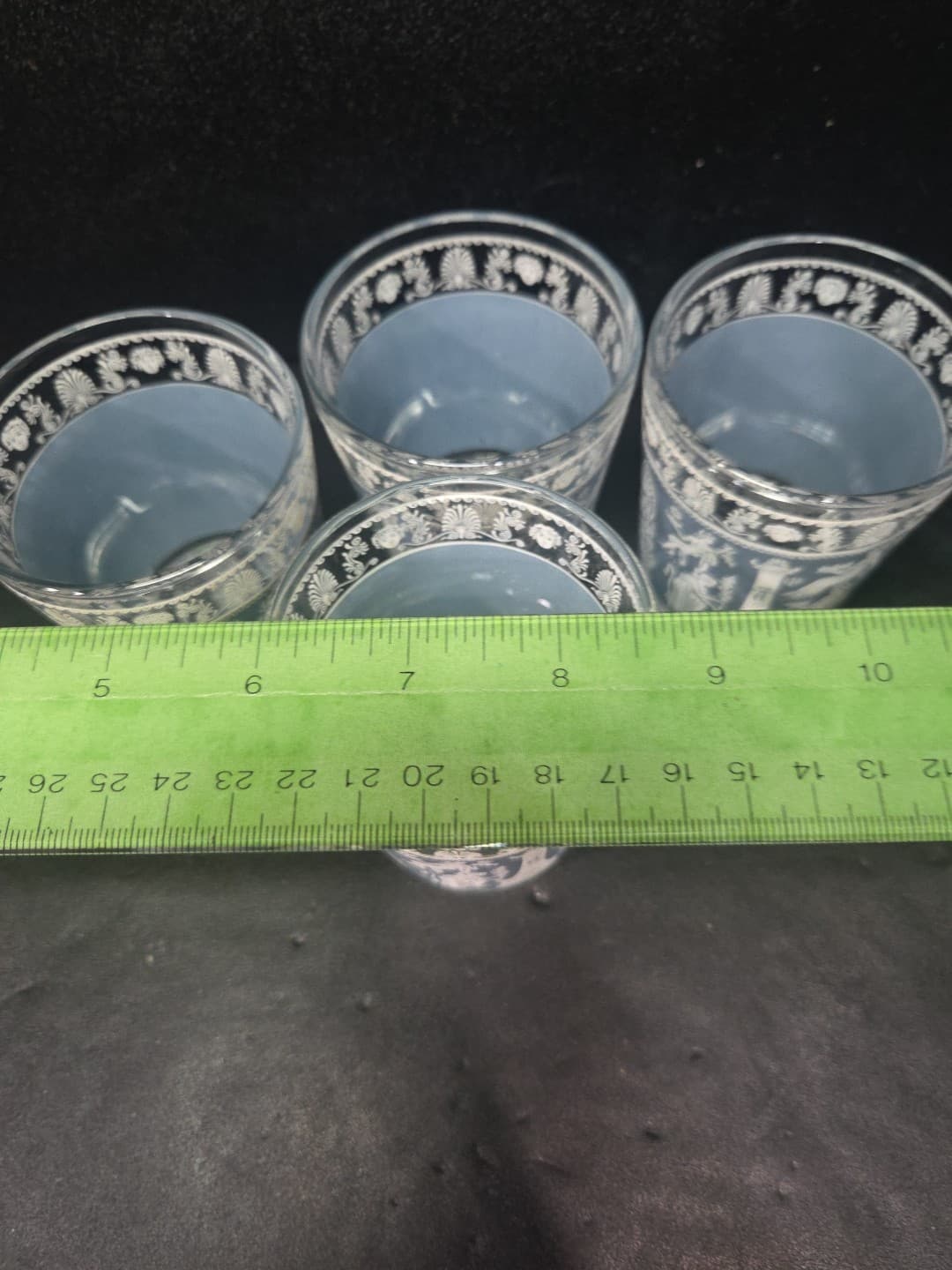 Jeanette Glass Corinthian Blue Tumblers, Vintage 6 Oz Wedgewood Glasses Set of 4 - Thumbnail 9