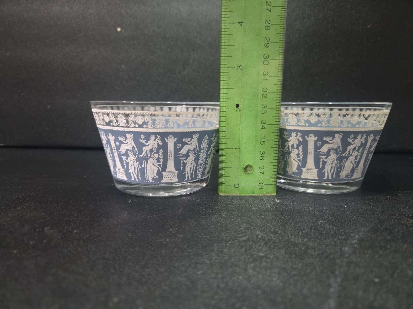 Jeanette Glass Corinthian Blue Tumblers, Set of 2 MCM Drinkware, Vtg Glassware - Thumbnail 8