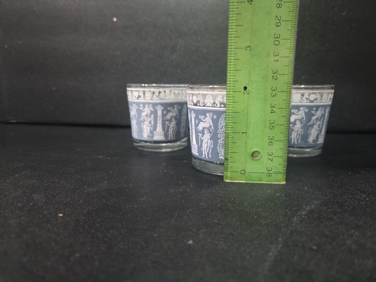 Jeanette Glass Corinthian Blue Tumblers, Vintage 8 oz Whiskey Glasses, Set of 4 - Thumbnail 8