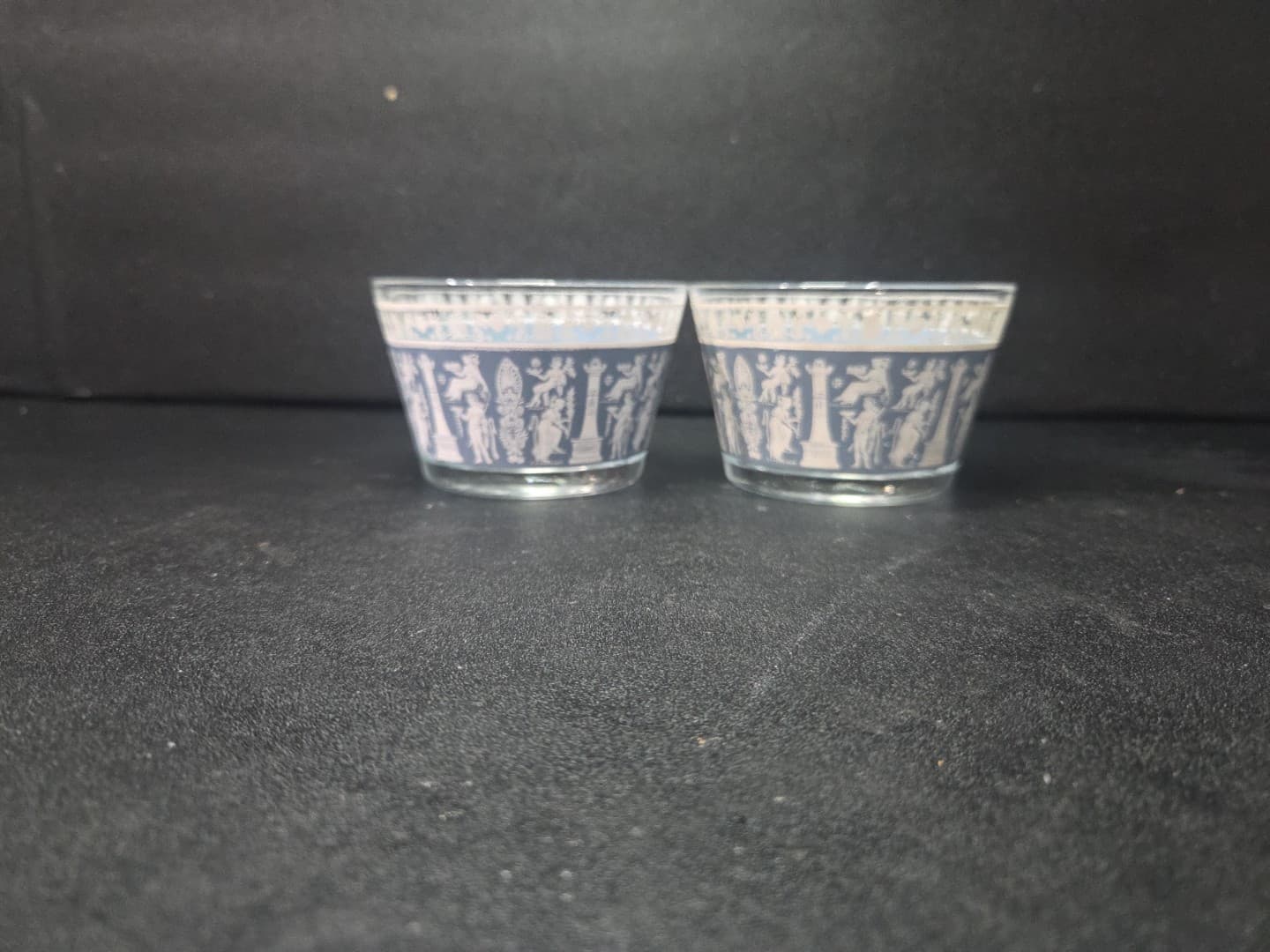 Jeanette Glass Corinthian Blue Tumblers, Set of 2 MCM Drinkware, Vtg Glassware - Thumbnail 4