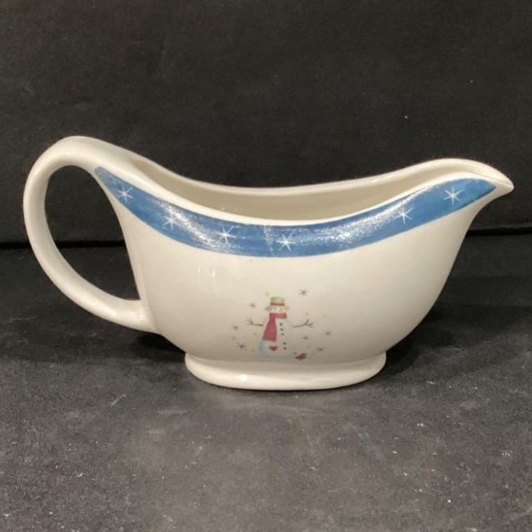 Holiday Home Snowman Stoneware Gravy Boat - Thumbnail 9
