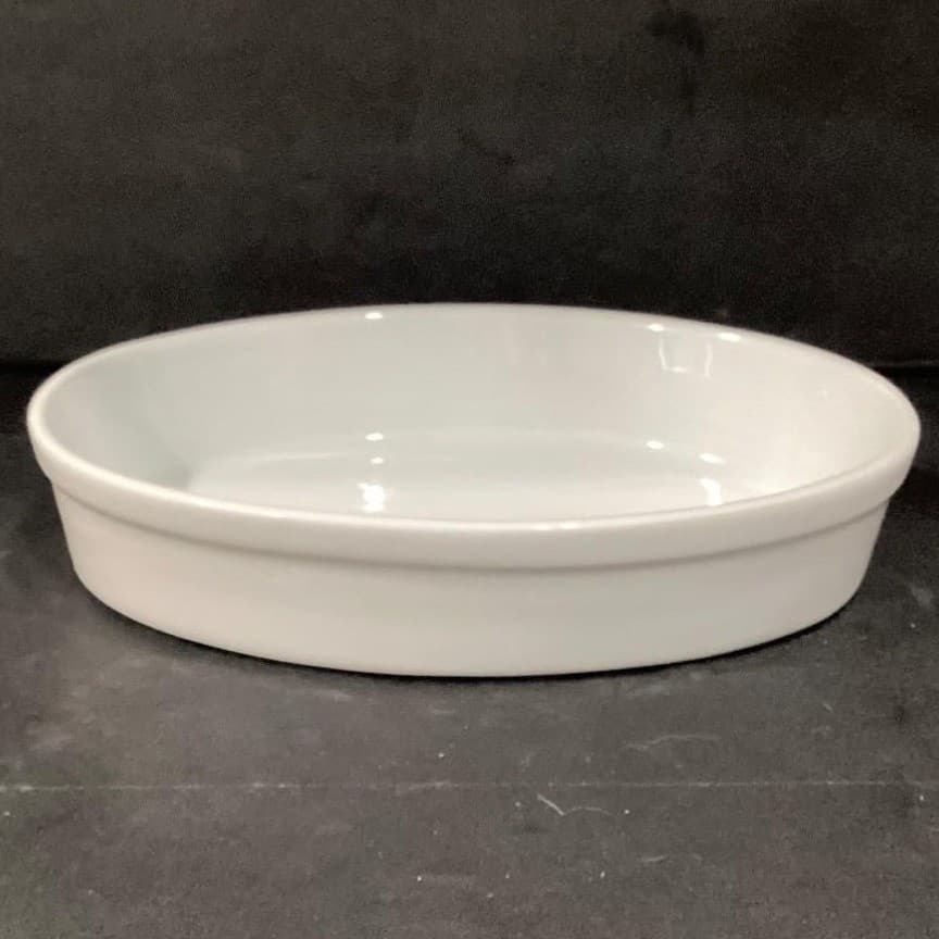 Glossy White Oval Stoneware Baker 13 X 9" Oven Safe Tray Baking Dish - Thumbnail 7
