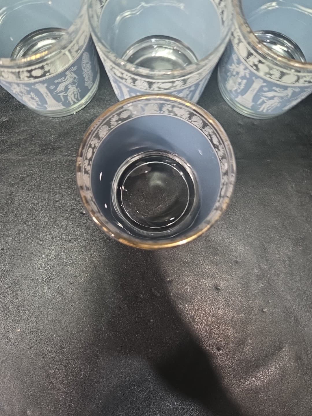 Jeanette Glass Corinthian Blue Tumblers, Vintage 8 oz Whiskey Glasses, Set of 4 - Thumbnail 6