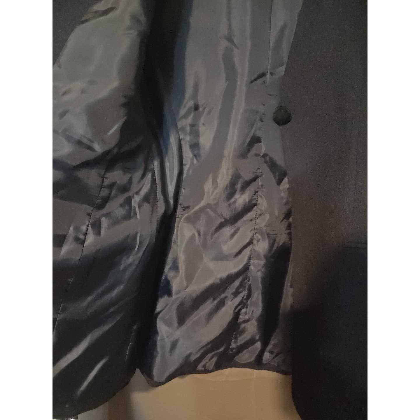 Albert Benard by Benard Holtzman Navy Collarless Blazer, Women's Velvet Cuffs - Thumbnail 7