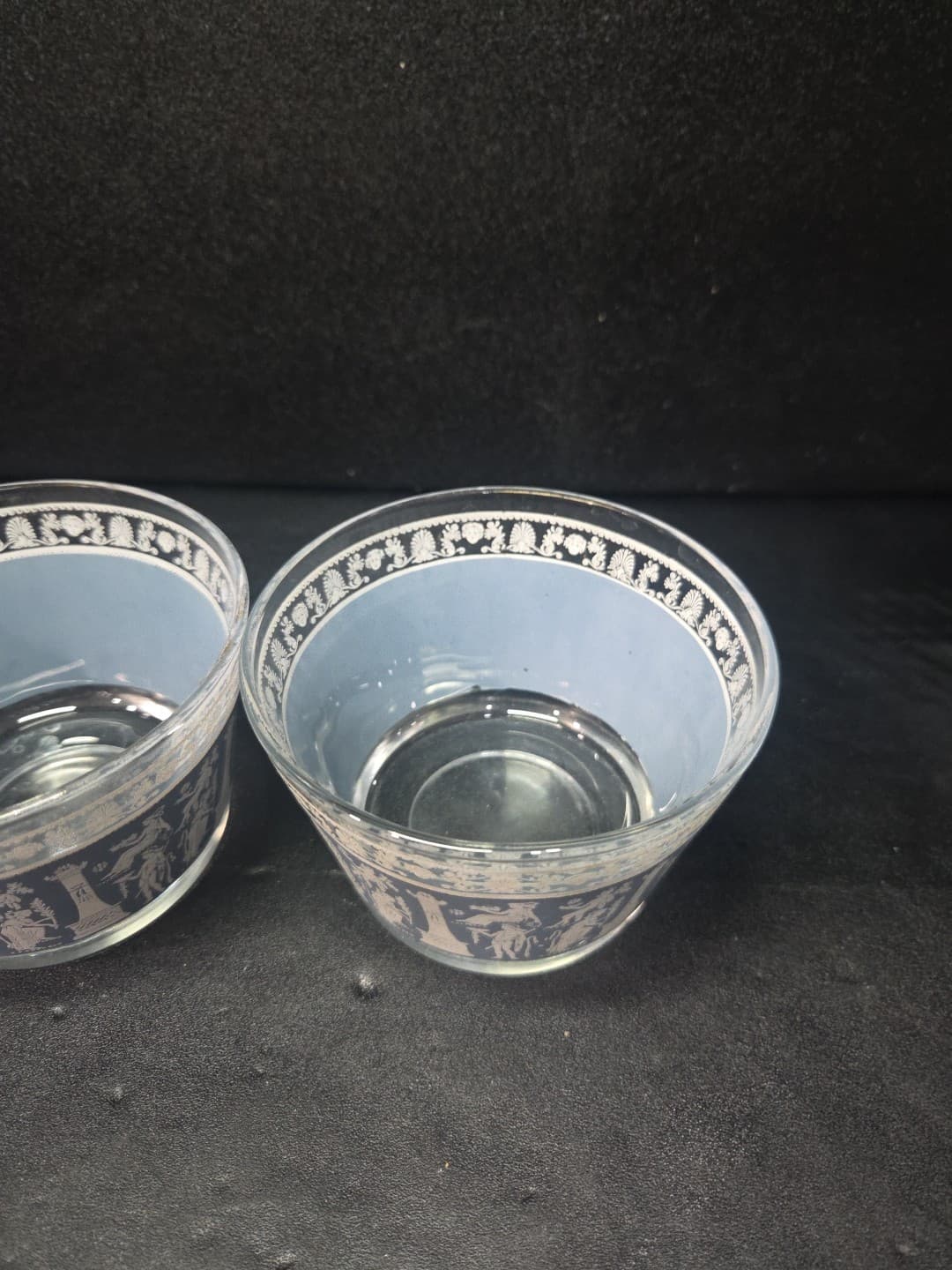 Jeanette Glass Corinthian Blue Tumblers, Set of 2 MCM Drinkware, Vtg Glassware - Thumbnail 5