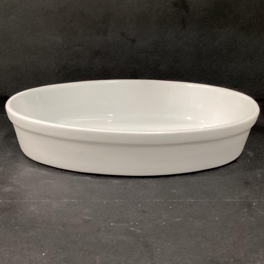 Glossy White Oval Stoneware Baker 13 X 9" Oven Safe Tray Baking Dish - Thumbnail 8